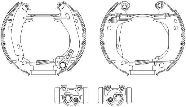 Mintex Brake Shoes Full Set Of 4 Rear With Wheel Brake Cylinder With Adjuster Pre-Assembled MSP081 - image 3