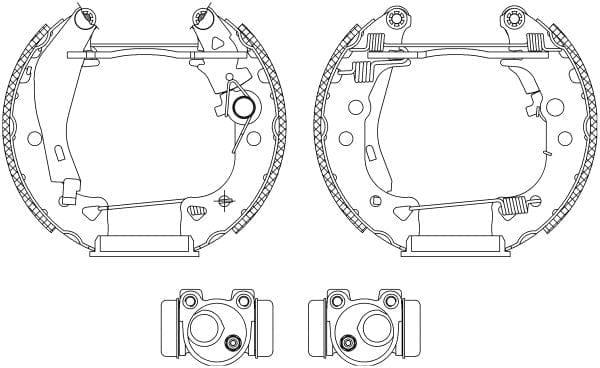 Mintex Brake Shoes Full Set Of 4 Rear With Wheel Brake Cylinder With Adjuster Pre-Assembled MSP082 - image 3