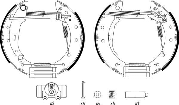 Mintex Brake Shoes Full Set Of 4 Rear With Wheel Brake Cylinder With Adjuster Pre-Assembled MSP088 - image 4
