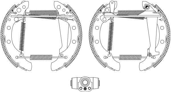 Mintex Brake Shoes Full Set Of 4 Rear With Wheel Brake Cylinder With Adjuster Pre-Assembled MSP105 - image 3