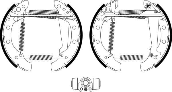 Mintex Brake Shoes Full Set Of 4 Rear With Wheel Brake Cylinder With Adjuster Pre-Assembled MSP105 - image 4