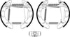 Mintex Brake Shoes Full Set Of 4 Rear With Wheel Brake Cylinder With Adjuster Pre-Assembled MSP105 thumbnail