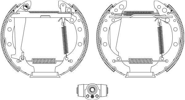 Mintex Brake Shoes Full Set Of 4 Rear With Wheel Brake Cylinder With Adjuster Pre-Assembled MSP106 - image 3