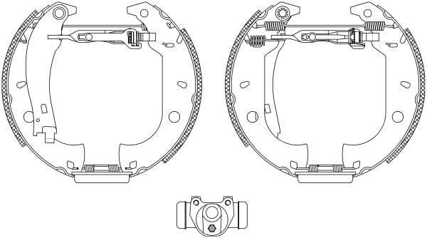 Mintex Brake Shoes Full Set Of 4 Rear With Wheel Brake Cylinder With Adjuster Pre-Assembled MSP109 - image 3