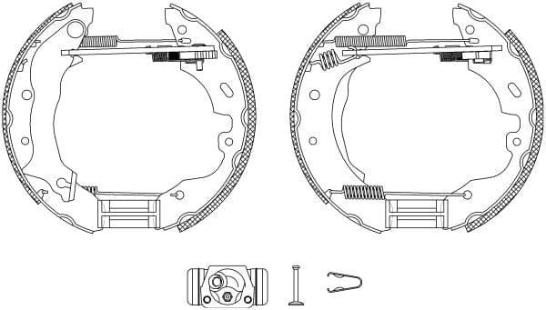 Mintex Brake Shoes Full Set Of 4 Rear With Wheel Brake Cylinder With Adjuster Pre-Assembled MSP111 - image 3