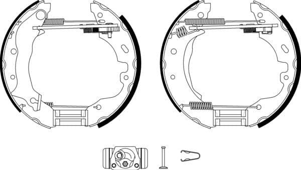 Mintex Brake Shoes Full Set Of 4 Rear With Wheel Brake Cylinder With Adjuster Pre-Assembled MSP111 - image 4