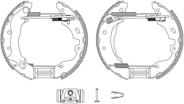 Mintex Brake Shoes Full Set Of 4 Rear With Wheel Brake Cylinder With Adjuster Pre-Assembled MSP112 - image 3