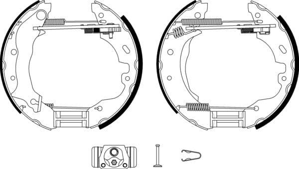 Mintex Brake Shoes Full Set Of 4 Rear With Wheel Brake Cylinder With Adjuster Pre-Assembled MSP112 - image 4