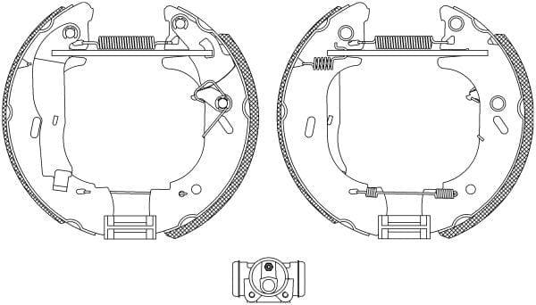 Mintex Brake Shoes Full Set Of 4 Rear With Wheel Brake Cylinder With Adjuster Pre-Assembled MSP115 - image 3