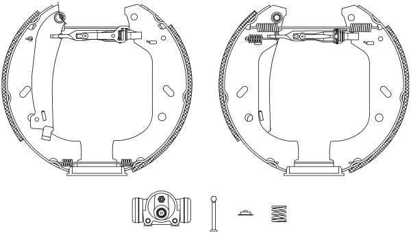 Mintex Brake Shoes Full Set Of 4 Rear With Wheel Brake Cylinder With Adjuster Pre-Assembled MSP118 - image 3