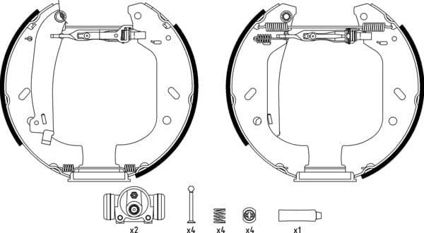 Mintex Brake Shoes Full Set Of 4 Rear With Wheel Brake Cylinder With Adjuster Pre-Assembled MSP118 - image 4