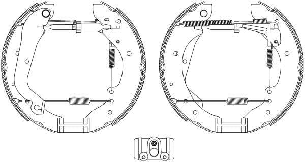 Mintex Brake Shoes Full Set Of 4 Rear With Wheel Brake Cylinder With Adjuster Pre-Assembled MSP119 - image 3