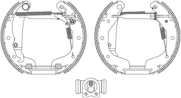 Mintex Brake Shoes Full Set Of 4 Rear With Wheel Brake Cylinder With Adjuster Pre-Assembled MSP123 - image 3