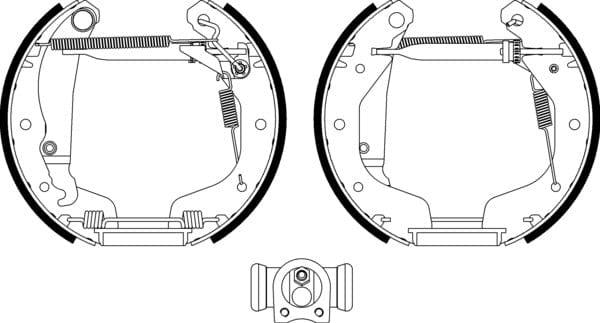 Mintex Brake Shoes Full Set Of 4 Rear With Wheel Brake Cylinder With Adjuster Pre-Assembled MSP123 - image 4