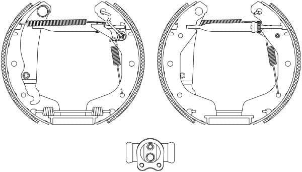 Mintex Brake Shoes Full Set Of 4 Rear With Wheel Brake Cylinder With Adjuster Pre-Assembled MSP124 - image 3
