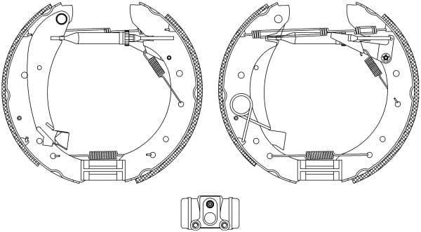 Mintex Brake Shoes Full Set Of 4 Rear With Wheel Brake Cylinder With Adjuster Pre-Assembled MSP128 - image 3