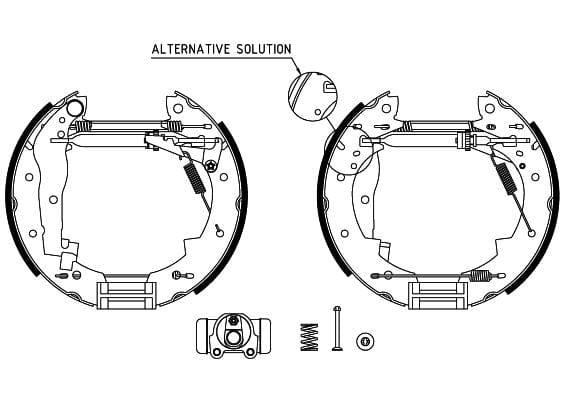 Mintex Brake Shoes Full Set Of 4 Rear With Wheel Brake Cylinder With Adjuster Pre-Assembled MSP129 - image 3