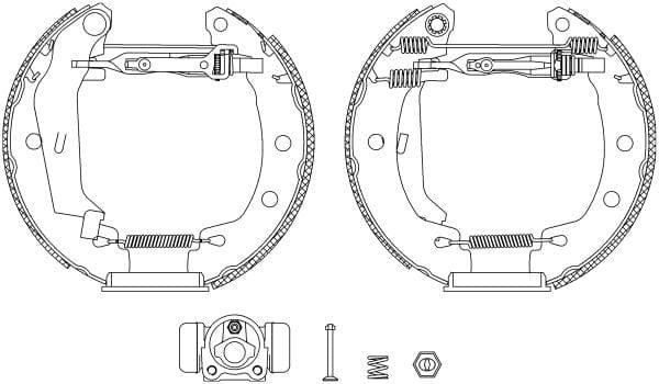Mintex Brake Shoes Full Set Of 4 Rear With Wheel Brake Cylinder With Adjuster Pre-Assembled MSP130 - image 3