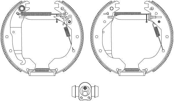 Mintex Brake Shoes Full Set Of 4 Rear With Wheel Brake Cylinder With Adjuster Pre-Assembled MSP134 - image 3