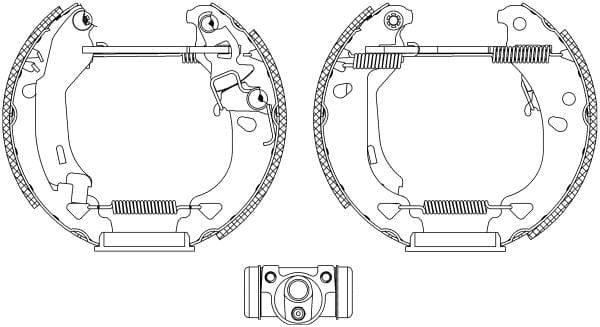 Mintex Brake Shoes Full Set Of 4 Rear With Wheel Brake Cylinder With Adjuster With Handbrake Lever Pre-Assembled MSP136 - image 3