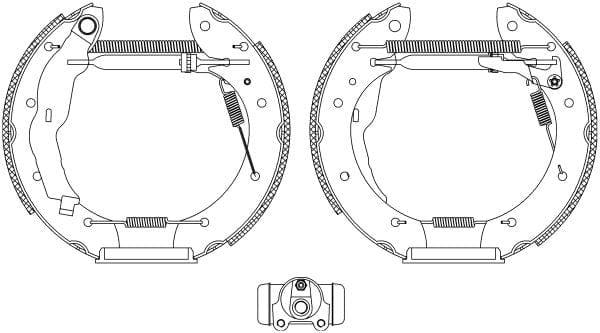 Mintex Brake Shoes Full Set Of 4 Rear With Wheel Brake Cylinder With Adjuster Pre-Assembled MSP137 - image 3