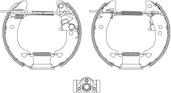 Mintex Brake Shoes Full Set Of 4 Rear With Wheel Brake Cylinder With Adjuster Pre-Assembled MSP138 - image 3