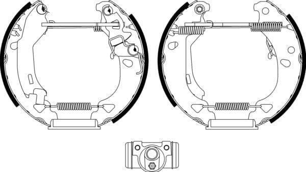 Mintex Brake Shoes Full Set Of 4 Rear With Wheel Brake Cylinder With Adjuster With Handbrake Lever Pre-Assembled MSP139 - image 4