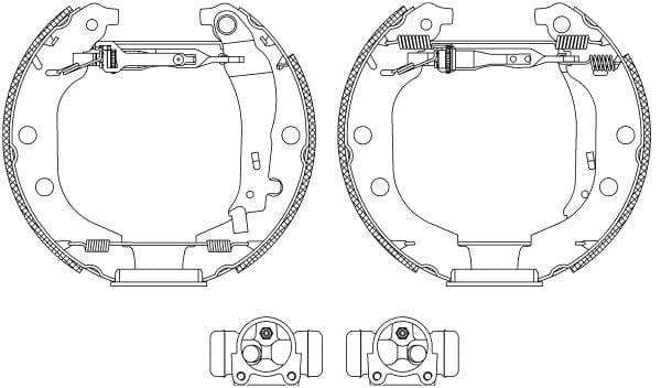 Mintex Brake Shoes Full Set Of 4 Rear With Wheel Brake Cylinder With Adjuster Pre-Assembled MSP141 - image 3
