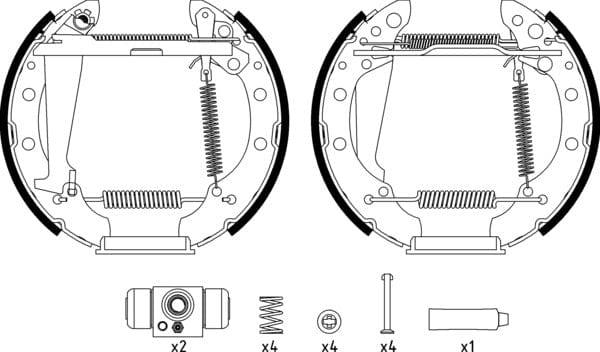 Mintex Brake Shoes Full Set Of 4 Rear With Wheel Brake Cylinder With Adjuster Pre-Assembled MSP153 - image 4