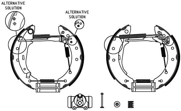 Mintex Brake Shoes Full Set Of 4 Rear With Wheel Brake Cylinder With Adjuster Pre-Assembled MSP154 - image 3
