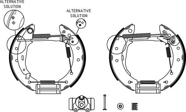Mintex Brake Shoes Full Set Of 4 Rear With Wheel Brake Cylinder With Adjuster Pre-Assembled MSP154 - image 4