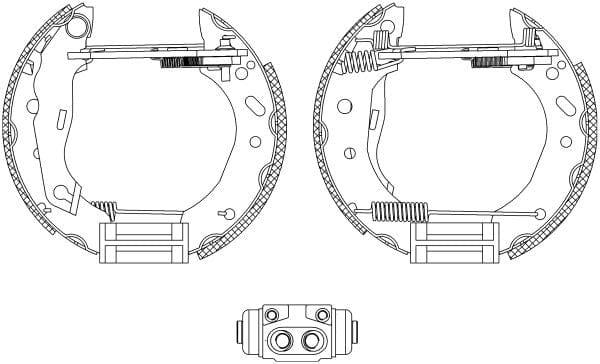 Mintex Brake Shoes Full Set Of 4 Rear With Wheel Brake Cylinder With Adjuster Pre-Assembled MSP156 - image 3