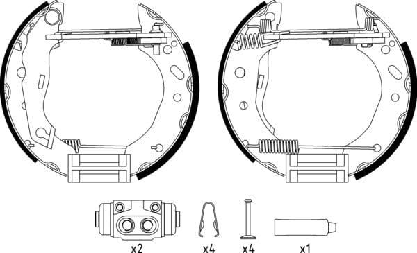 Mintex Brake Shoes Full Set Of 4 Rear With Wheel Brake Cylinder With Adjuster Pre-Assembled MSP156 - image 4