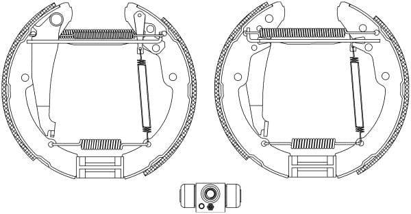 Mintex Brake Shoes Full Set Of 4 Rear With Wheel Brake Cylinder With Adjuster Pre-Assembled MSP160 - image 3