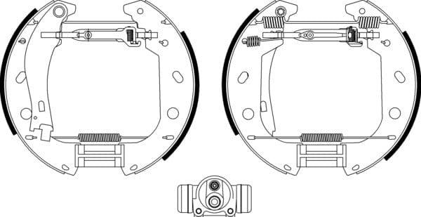 Mintex Brake Shoes Full Set Of 4 Rear With Wheel Brake Cylinder With Adjuster Pre-Assembled MSP161 - image 4