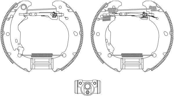 Mintex Brake Shoes Full Set Of 4 Rear With Wheel Brake Cylinder With Adjuster Pre-Assembled MSP166 - image 3