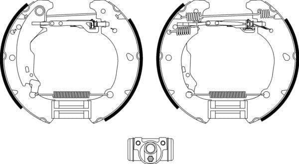 Mintex Brake Shoes Full Set Of 4 Rear With Wheel Brake Cylinder With Adjuster Pre-Assembled MSP166 - image 4