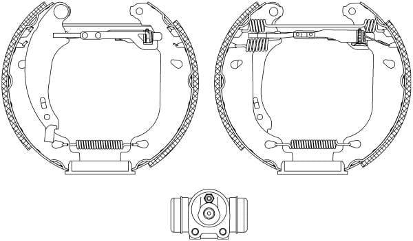 Mintex Brake Shoes Full Set Of 4 Rear With Wheel Brake Cylinder With Adjuster Pre-Assembled MSP176 - image 3