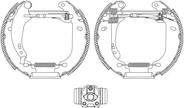 Mintex Brake Shoes Full Set Of 4 Rear With Wheel Brake Cylinder With Adjuster Pre-Assembled MSP179 - image 3