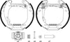 Mintex Brake Shoes Full Set Of 4 Rear With Wheel Brake Cylinder With Adjuster Pre-Assembled MSP179 thumbnail
