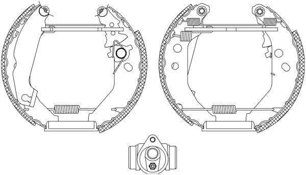 Mintex Brake Shoes Full Set Of 4 Rear With Wheel Brake Cylinder With Adjuster Pre-Assembled MSP185 - image 3