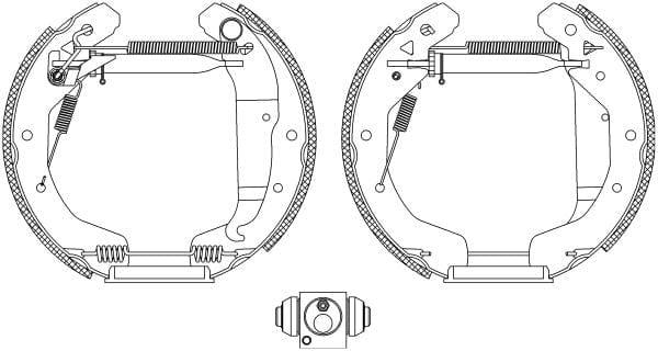 Mintex Brake Shoes Full Set Of 4 Rear With Wheel Brake Cylinder With Adjuster Pre-Assembled MSP190 - image 3