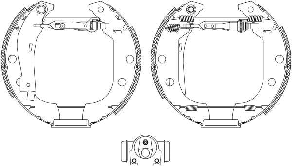 Mintex Brake Shoes Full Set Of 4 Rear With Wheel Brake Cylinder With Adjuster Pre-Assembled MSP194 - image 3