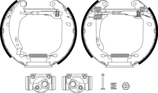Mintex Brake Shoes Full Set Of 4 Rear With Wheel Brake Cylinder With Adjuster Pre-Assembled MSP203 - image 4