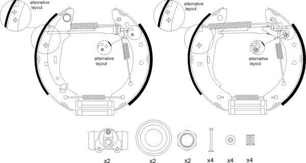 Mintex Brake Shoes Full Set Of 4 Rear With Wheel Brake Cylinder With Adjuster Pre-Assembled MSP205 - image 4