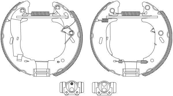 Mintex Brake Shoes Full Set Of 4 Rear With Wheel Brake Cylinder With Adjuster Pre-Assembled MSP207 - image 3