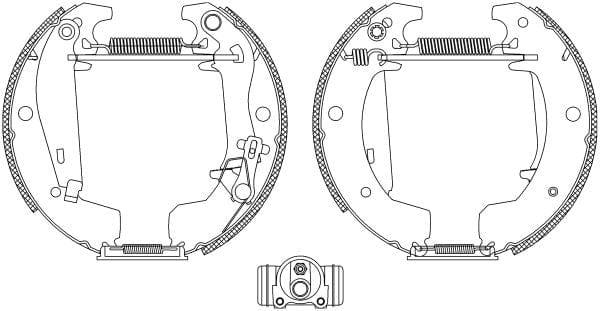 Mintex Brake Shoes Full Set Of 4 Rear With Wheel Brake Cylinder With Adjuster Pre-Assembled MSP209 - image 3
