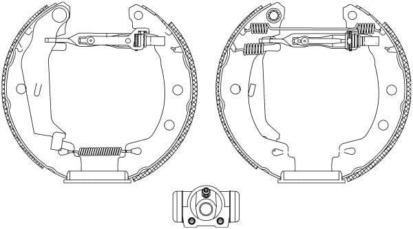 Mintex Brake Shoes Full Set Of 4 Rear With Wheel Brake Cylinder With Adjuster Pre-Assembled MSP210 - image 3