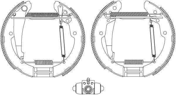 Mintex Brake Shoes Full Set Of 4 Rear With Wheel Brake Cylinder With Adjuster Pre-Assembled MSP218 - image 3