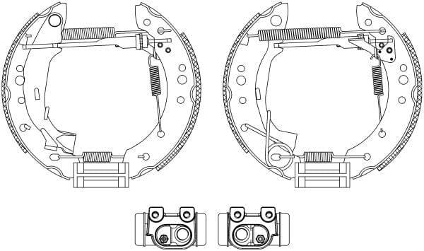 Mintex Brake Shoes Full Set Of 4 Rear With Wheel Brake Cylinder With Adjuster Pre-Assembled MSP219 - image 3
